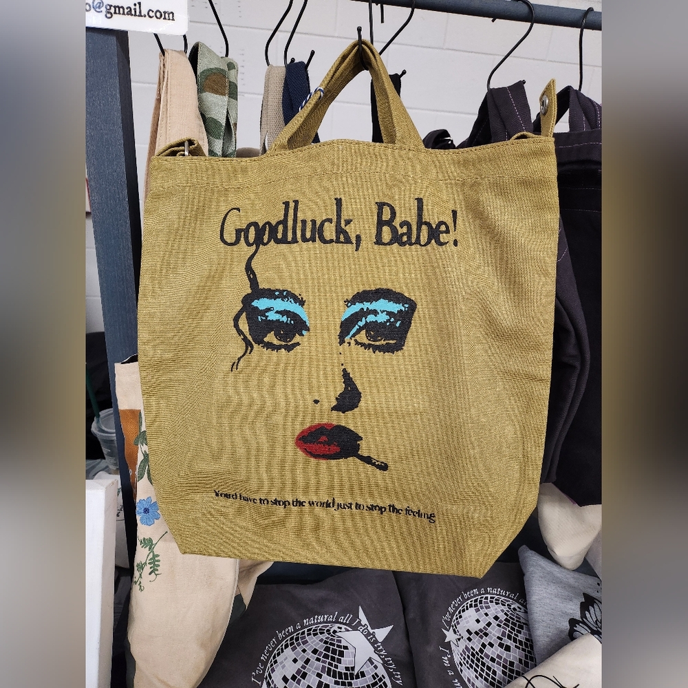 Stylish Canvas Tote Bag - Olive Green